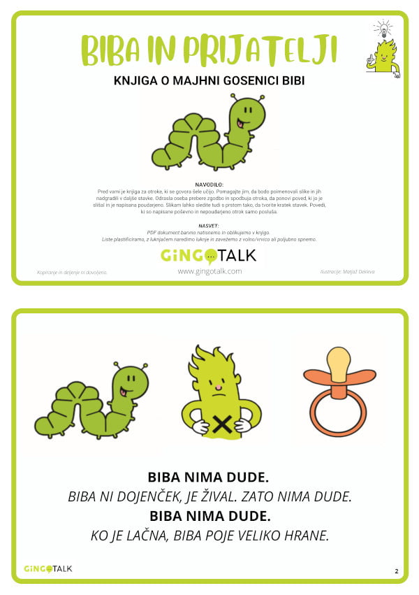 E-knjiga (PDF): Biba in prijatelji – za otroke, ki se govora šele učijo