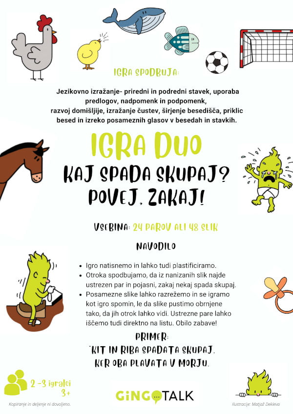 E-gradivo (PDF): Igra duo – Kaj spada skupaj? Povej, zakaj!